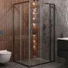 Душевой уголок Cezares Molveno 130x100 MOLVENO-AH-21-100+30-C-GM-IV профиль Оружейная сталь стекло прозрачное