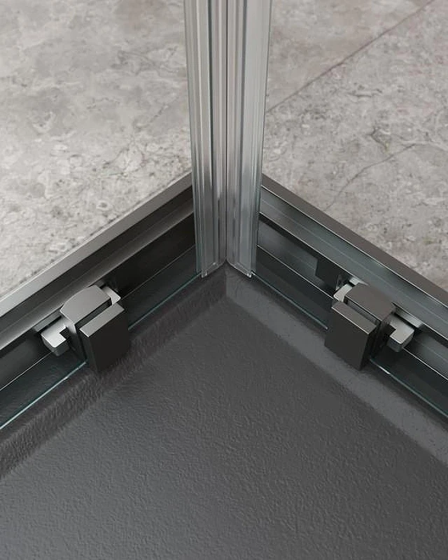 Душевой уголок Cezares Molveno 130x100 MOLVENO-AH-21-100+30-C-GM-IV профиль Оружейная сталь стекло прозрачное
