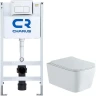 Унитаз с инсталляцией Aquatek Либра New AQ1148N-00 + Charus City CR.200.21.01 с сиденьем Микролифт и клавишей смыва Хром глянцевый