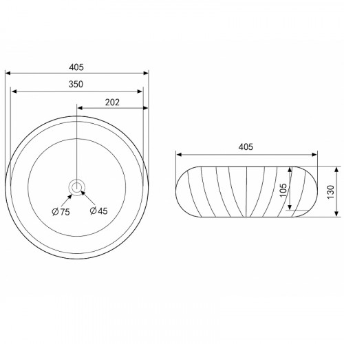 Раковина-чаша Abber Bequem 40 AC2115 Белая фаянс накладная