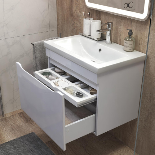 Тумба под раковину Vigo Grani 70 165 подвесная цвет Белый