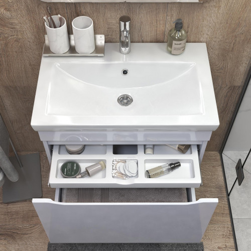 Тумба под раковину Vigo Grani 70 165 подвесная цвет Белый