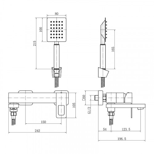 Смеситель для ванны Fashun A53117 цвет Сатин