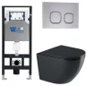 Комплект унитаза с инсталляцией WeltWasser AMBERG 506 + MERZBACH 041 XL MT-BL + AMBERG RD-CR 10000010949 цвет Черный матовый с сиденьем Микролифт и клавишей смыва цвет Хром