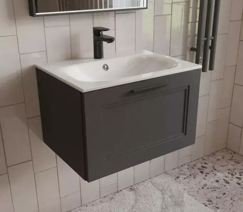 Тумба с раковиной Terminus Классик 60 CLA10601701601O подвесная цвет Графит