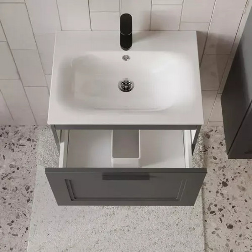 Тумба с раковиной Terminus Классик 60 CLA10601701601O подвесная цвет Графит