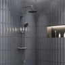 Душевая система Damixa Jupiter 977800300 с термостатом Черная матовая латунь на стену