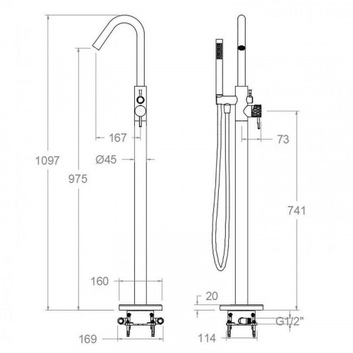 Смеситель для ванны Ramonsoler Odisea Joya 598503DCUC Медь