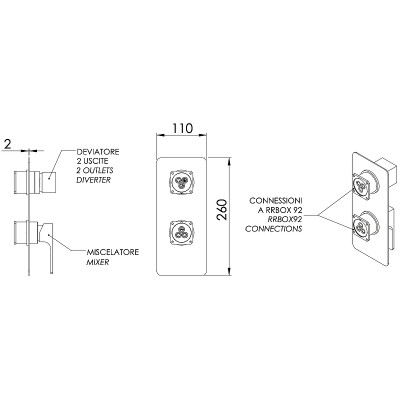 Смеситель для душа Remer Absolute AU92KBXV Сталь латунь встраиваемый