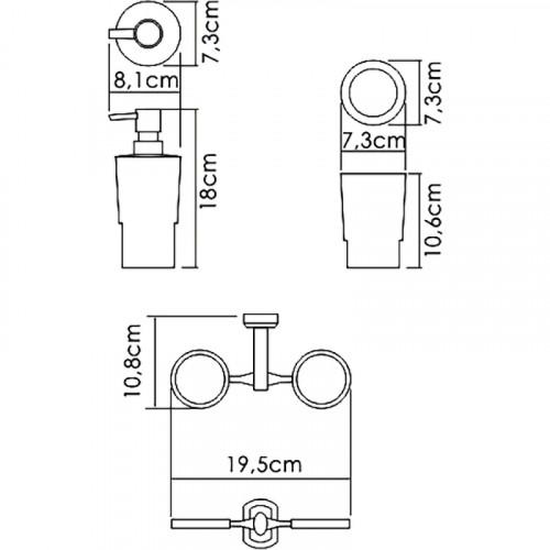Дозатор для жидкого мыла WasserKRAFT K-28189 со стаканом для зубных щеток Хром