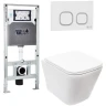 Комплект унитаза с инсталляцией WeltWasser AMBERG 506 ST + GELBACH 043 MT-WT + AMBERG RD-WT 10000011909 цвет Белый матовый с сиденьем Микролифт и клавишей смыва цвет Белый