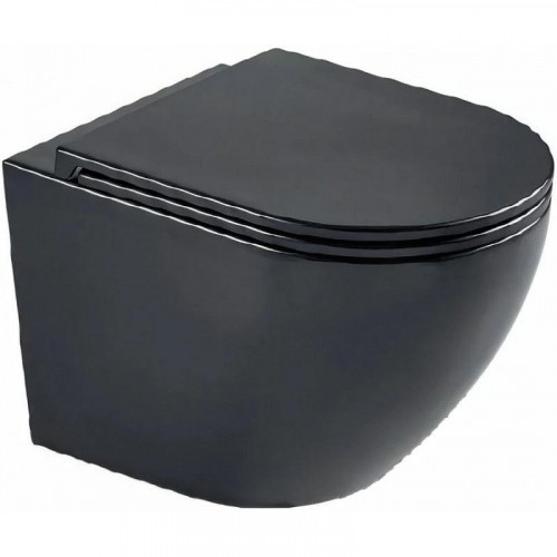 Комплект унитаза с инсталляцией WeltWasser AMBERG 350 + MERZBACH 043 MT-BL + AMBERG RD-BL 10000012379 цвет Черный матовый с сиденьем Микролифт и клавишей смыва цвет Черный