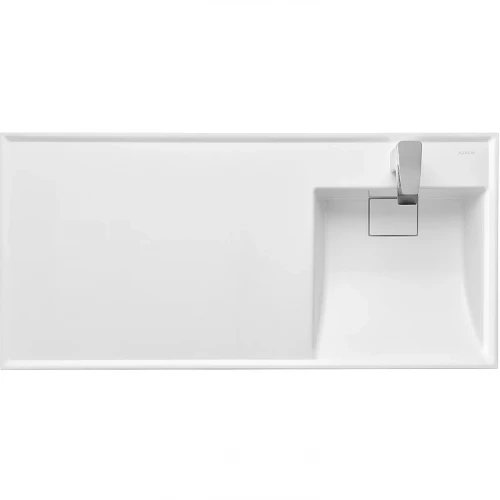 Раковина Aquaton Лондри 105 R 1A72223KLH010 с местом под стиральную машину Белая искусственный камень (литьевой мрамор) подвесная, полувстраиваемая, с местом под стиральную машину