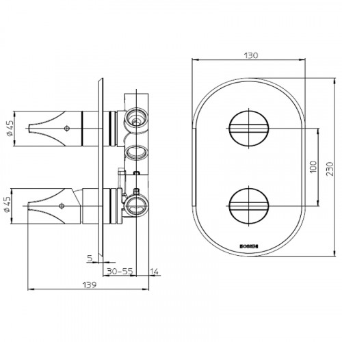 Смеситель для душа Bossini Apice Z00501.045 Белый матовый латунь встраиваемый