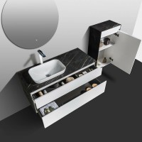 Тумба с раковиной Black&amp;White Universe U907.1200 120 907u1200 подвесная White matt Lauren gold МДФ / ЛДСП
