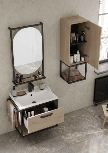 Зеркало Aquaton Лофт Фабрик 50 1A242502LTDU0 Дуб эндгрейн МДФ / ЛДСП, стекло