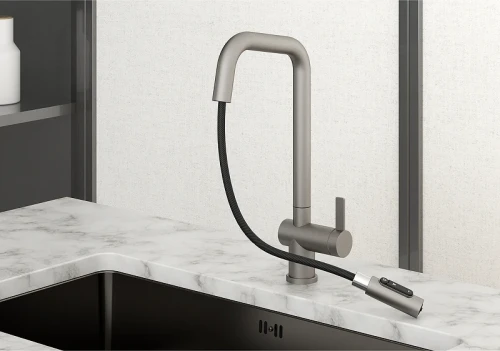 Смеситель для кухни Granula Kitchen Space 7273 цвет Сталь матовая