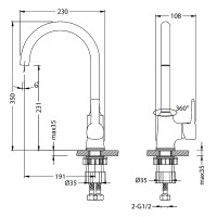 Смеситель для кухни Lemark Evitta LM0505C Хром латунь