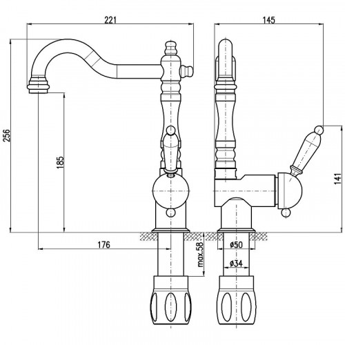 Смеситель для раковины Rav Slezak Labe L508.5/8SM Бронза латунь
