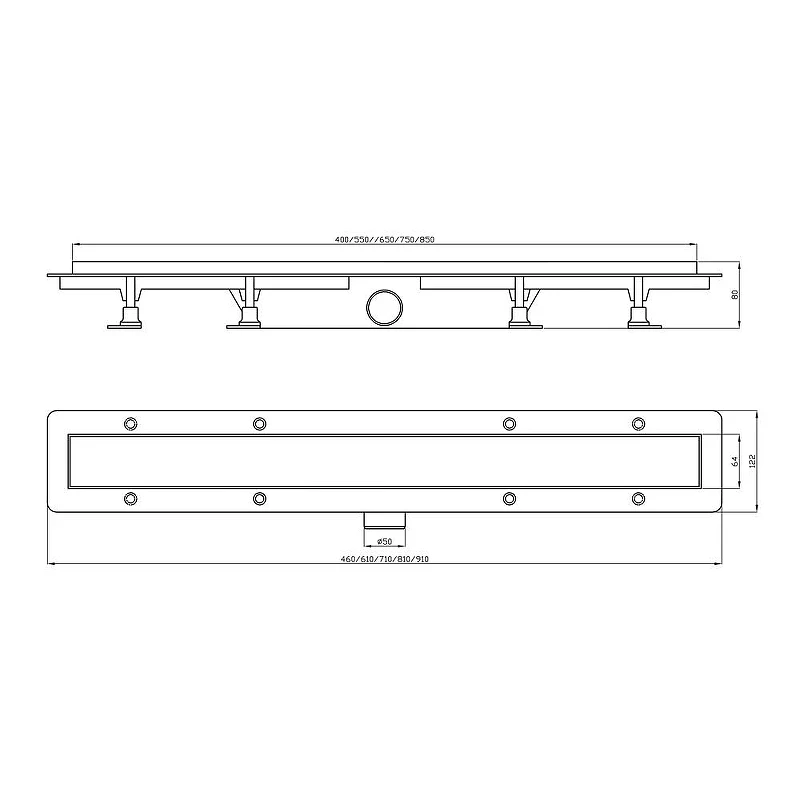 Душевой лоток PlastBrno DESIGN 4 91 SZH985M с решеткой цвет Графит