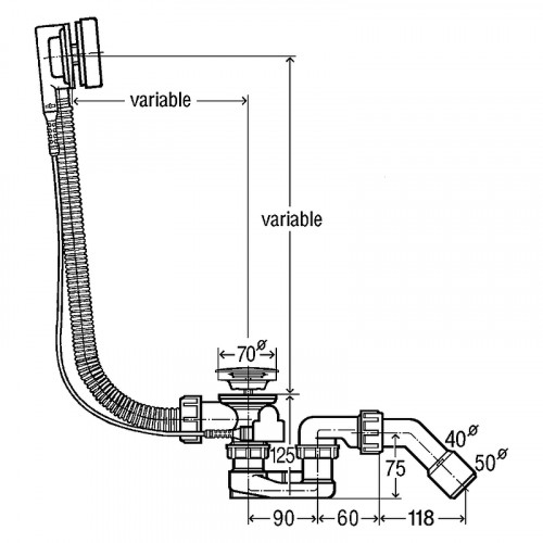 Слив-перелив Viega Simplex 595678 полуавтомат Хром