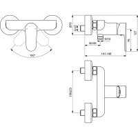 Смеситель для душа Ideal Standard Tyria BC156AA Хром латунь на стену
