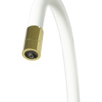 Смеситель для кухни Lemark Comfort LM3075G-White Золото Белый латунь