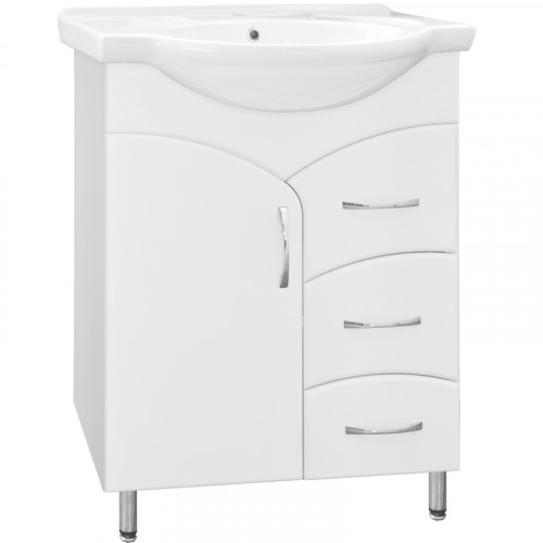 Тумба под раковину Style Line Эко Стандарт 22 Байкал 65 Белый глянец МДФ / ЛДСП