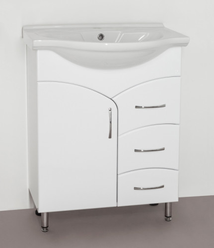 Тумба под раковину Style Line Эко Стандарт 22 Байкал 65 Белый глянец МДФ / ЛДСП