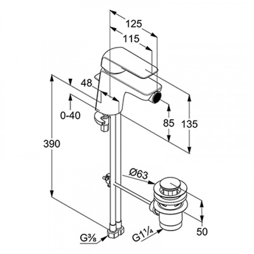 Смеситель для биде Kludi Ameo 412160575 Хром латунь