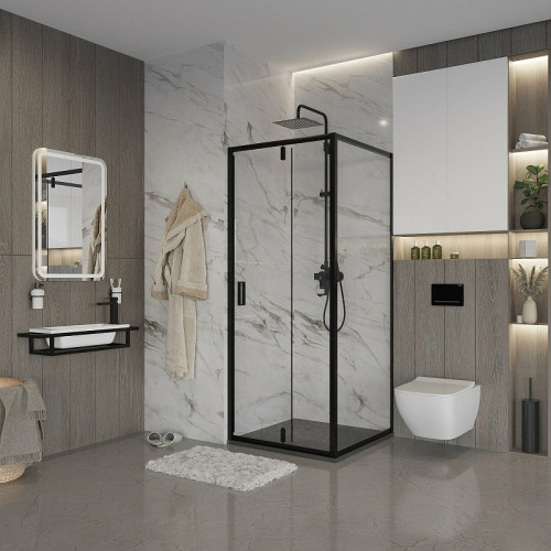 Душевая дверь Niagara Nova 90 NG-83-9AB профиль Черный стекло прозрачное