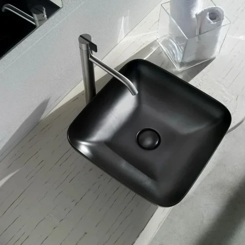 Раковина-чаша AeT Elite Square 42 L602T0R0V0105 Черная матовая фаянс накладная
