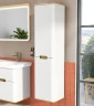 Шкаф пенал Vitra Sento 40 R 60842 подвесной с бельевое корзиной Белый матовый МДФ / ЛДСП