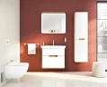 Шкаф пенал Vitra Sento 40 R 60842 подвесной с бельевое корзиной Белый матовый МДФ / ЛДСП
