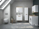 Шкаф пенал Vitra Sento 40 R 60842 подвесной с бельевое корзиной Белый матовый МДФ / ЛДСП