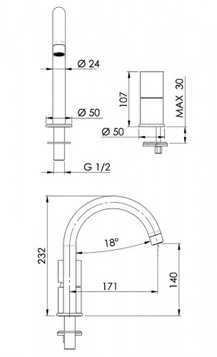 Смеситель для раковины Remer Edge EG557NO цвет Черный матовый