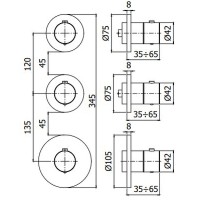 Смеситель для душа Paffoni Modular Box MDE018CR с термостатом Хром латунь встраиваемый