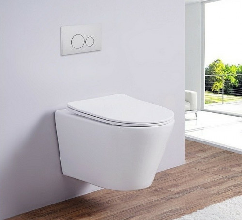 Унитаз Esbano Clavel ESUPCLAVW подвесной Белый глянцевый с сиденьем Микролифт фаянс подвесной