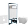 Комплект унитаза Ceruttispa Orlter Aria Tornado CT9955 с сиденьем Микролифт и инсталляцией WeltWasser WW Marberg 507 10000005949+10000005952 с клавишей смыва Хром глянцевый фарфор подвесной
