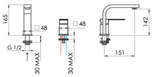 Смеситель для раковины Remer Qubika Q57NO цвет Черный матовый