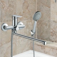 Смеситель для ванны WesnaArt Ray RAY11-320 универсальный Хром латунь на стену