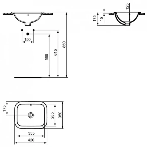 Раковина Ideal Standard Connect 42 E505501 цвет Euro White / Евробелый