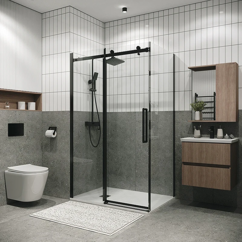 Душевой уголок Grossman Classic 130х90 120.K33.04.1390.21.00 профиль Черный матовый стекло прозрачное