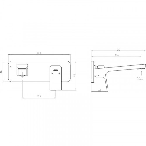Смеситель для раковины E.C.A. Tiera 102167605EX-K Хром латунь встраиваемый