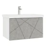 Тумба с раковиной Vigo Geometry 70 034 бетон-com подвесная цвет Бетон Белый