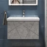 Тумба с раковиной Vigo Geometry 70 034 бетон-com подвесная цвет Бетон Белый