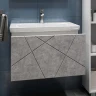 Тумба с раковиной Vigo Geometry 70 034 бетон-com подвесная цвет Бетон Белый