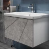 Тумба с раковиной Vigo Geometry 70 034 бетон-com подвесная цвет Бетон Белый