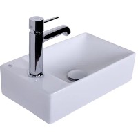 Раковина Orange 38 R B05-375RW Белая глянцевая фарфор подвесная, накладная