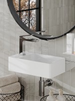 Раковина Orange 38 R B05-375RW Белая глянцевая фарфор подвесная, накладная